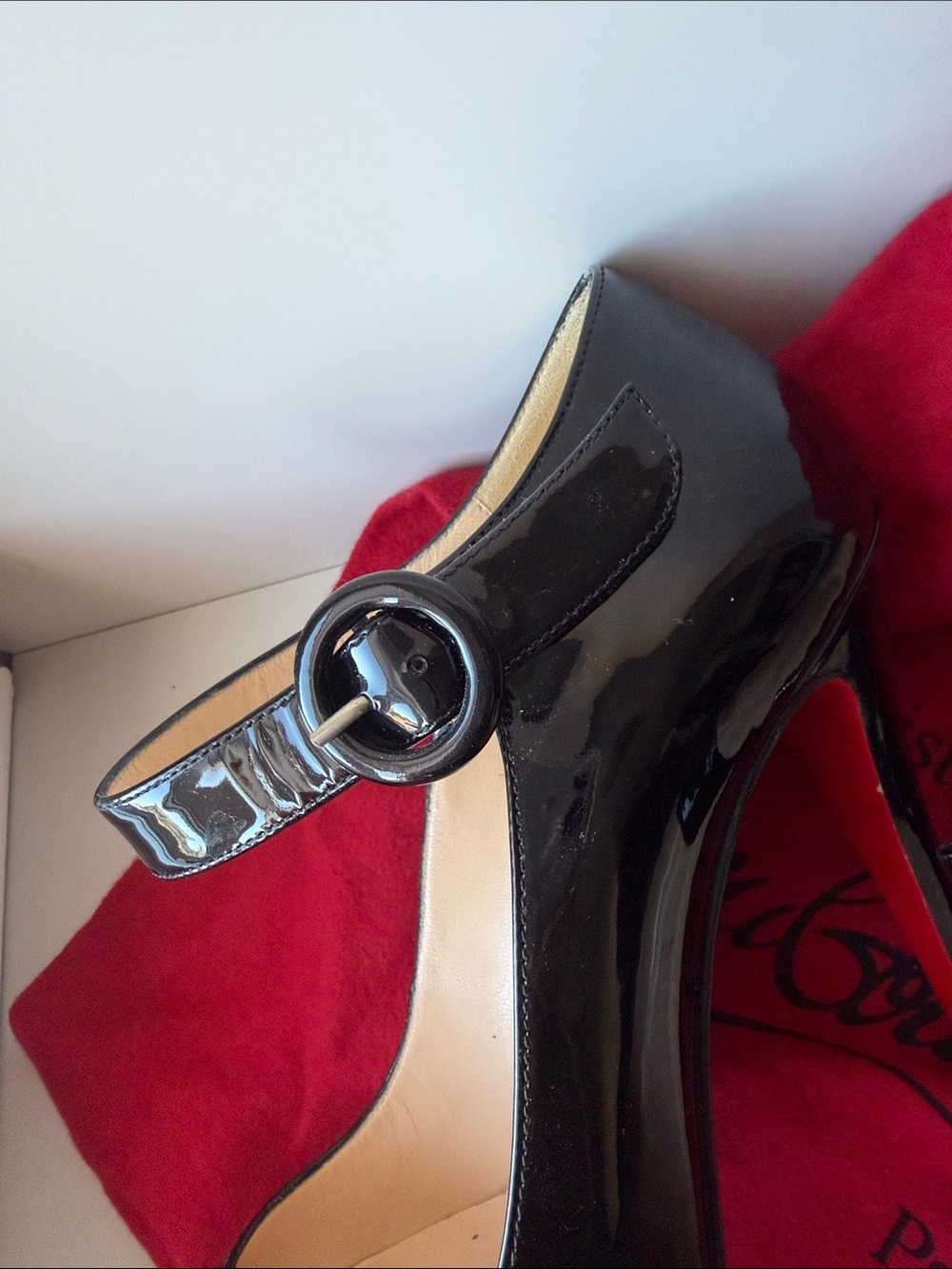Christian Louboutin Black Patent Mary Jane High Heels - Picture 7 of 7